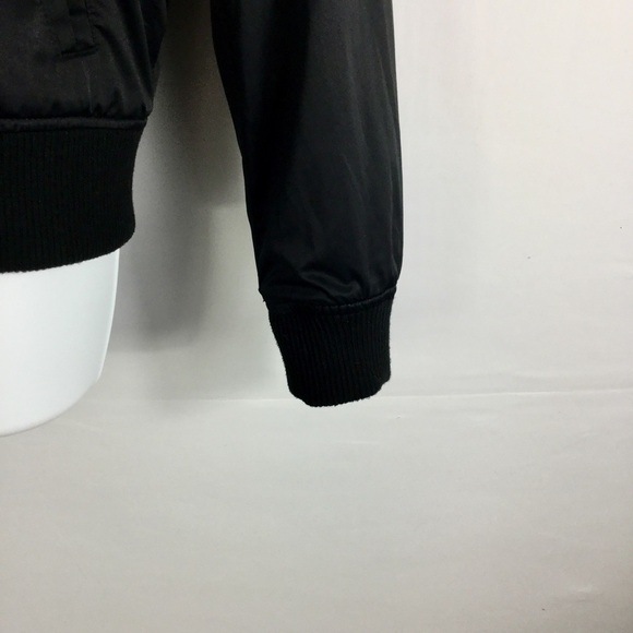 AMERICAN EAGLE Black Floral Embroidered Bomber Jacket Size M - Picture 8 of 12